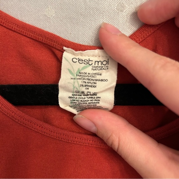 C’EST MOI RUST COLOURED CROPPED TANK TOP MADE WITH RAYON FROM BAMBOO ONE SIZE - Picture 16 of 16